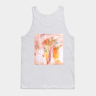 Plant, landscape, spring, summer, nature, ecology, trees, art. Hand drawn color illustration, painting, encaustic, wax. Tank Top